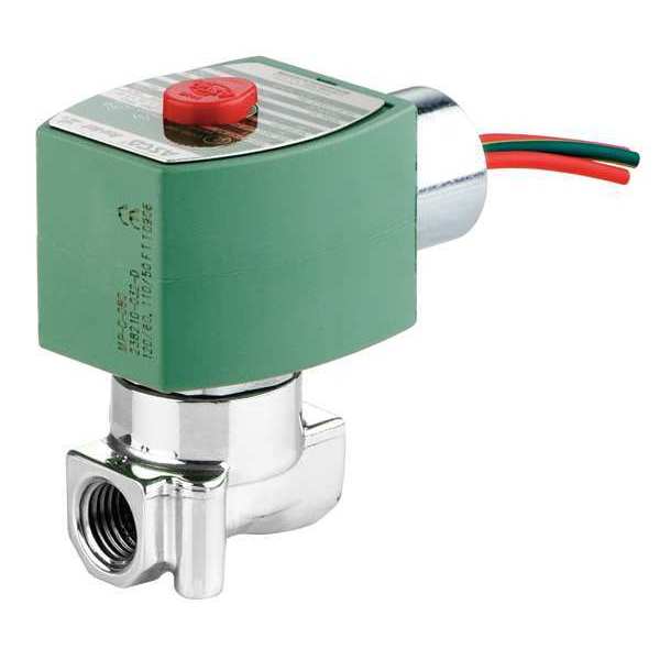 Redhat 24V DC Stainless Steel Solenoid Valve, Normally Closed, 1/4 in Pipe Size 8262H007