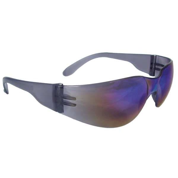 Radians Safety Glasses, Wraparound Rainbow Mirror Polycarbonate Lens, Scratch-Resistant MR01R0ID