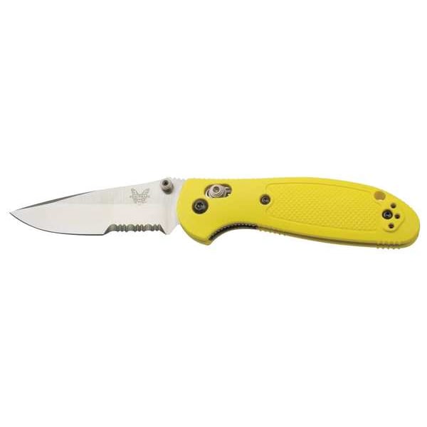 Benchmade Folding Knife, Drop Point, 2-15/16In L, Ylw 556-YEL