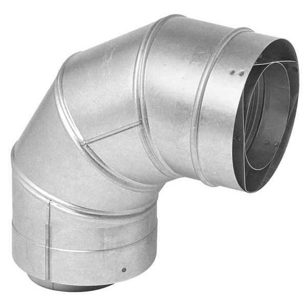Metal Fab Vent Pipe Elbow, 90 Degree, 4In L, 3In Dia. RTG20151GA | Zoro
