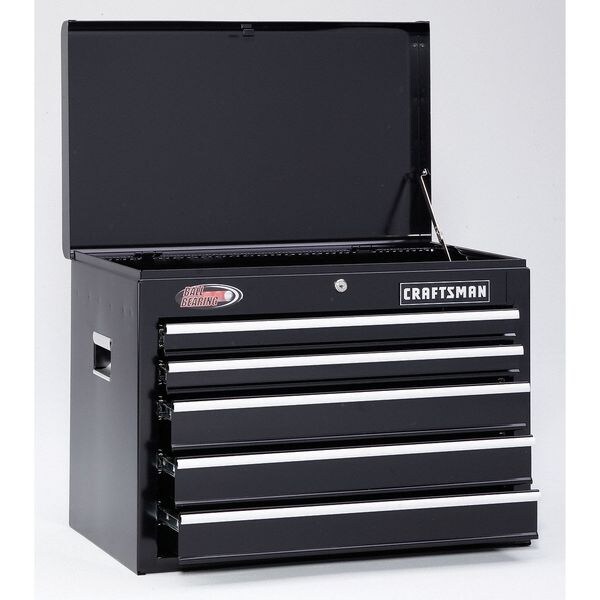Craftsman HeavyDuty Top chest, 5 Drawer, Red/Black, Steel, 26" W x 16