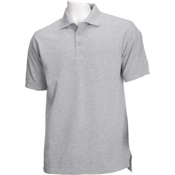 Tactical Polo Shirt, 100% Cotton, Button, Gray, 2XL