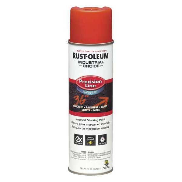 Rust-Oleum Inverted Marking Paint, 17 oz., Fluorescent Red, Water -Based 1862838