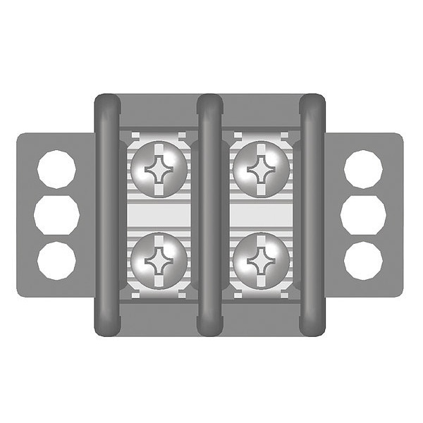 Zoro Select Terminal Strip, 30A, 2 Pole, 600VAC 6YH63 | Zoro