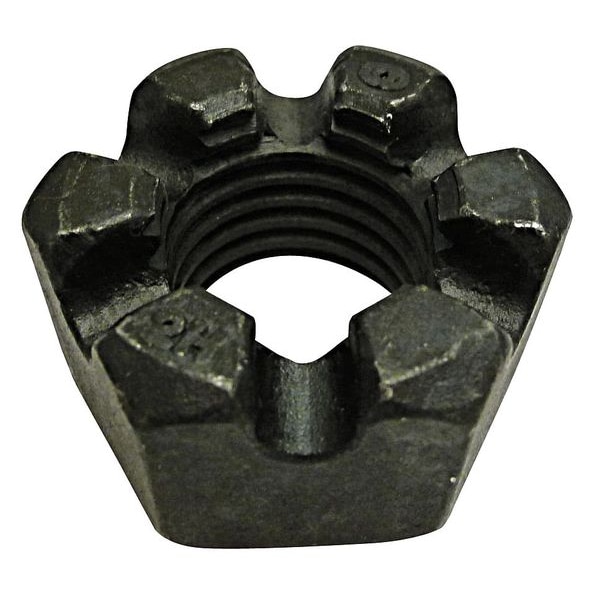 Zoro Select 13/4"5 Grade 2H Plain Finish Steel Round Slotted Castle