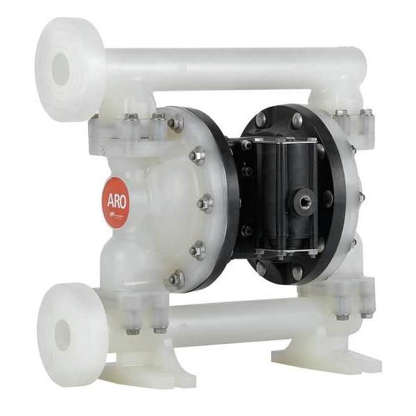 Aro Double Diaphragm Pump, Polypropylene, Air Operated, PTFE, 53 GPM PD10P-FPS-PTT