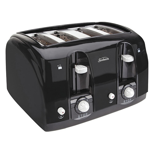 Sunbeam 11-3/4" 4-Slot Black Toaster 3911-100