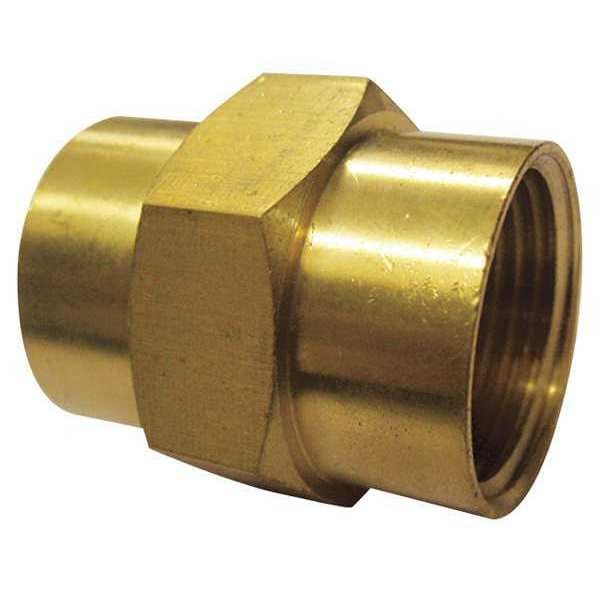 Zoro Select Brass Coupling, FNPT, 3/4" Pipe Size 6AYR0