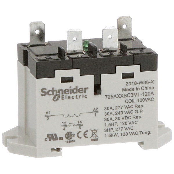 Schneider Electric Enclosed Power Relay, DINRail & Surface Mounted