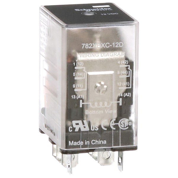 Schneider Electric General Purpose Relay, 12V DC Coil Volts, Square, 8 Pin, DPDT 782XBXC-12D
