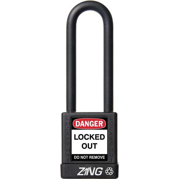 Zing Lockout Padlock, KA, Black, 1-3/4"H 7053