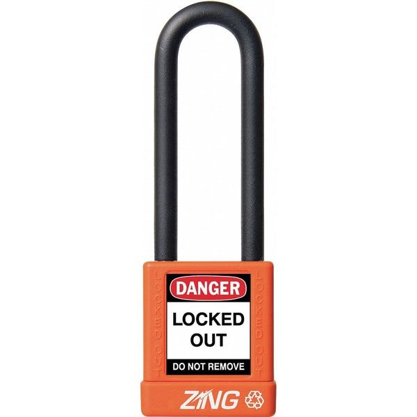 Zing Lockout Padlock, KA, Orange, 1-3/4"H 7059
