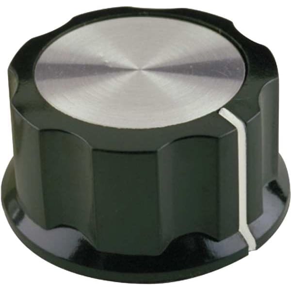 Davies Control Knob, 1/4" Thread Size, Bushing, Brass Type 1110 Zoro