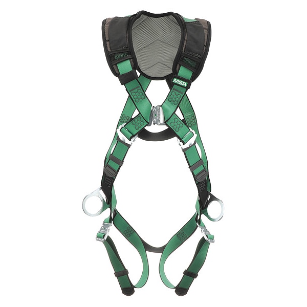 Msa 10206105 135.56 Safety Harness, Vest Style, Standard, Polyester, Green