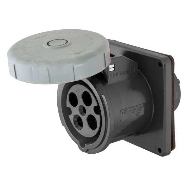 Hubbell Heavy Duty Products, IEC Pin and Sleeve, Receptacle Switched, 100 A 3 Phase 600 VAC HBLS4100R5W