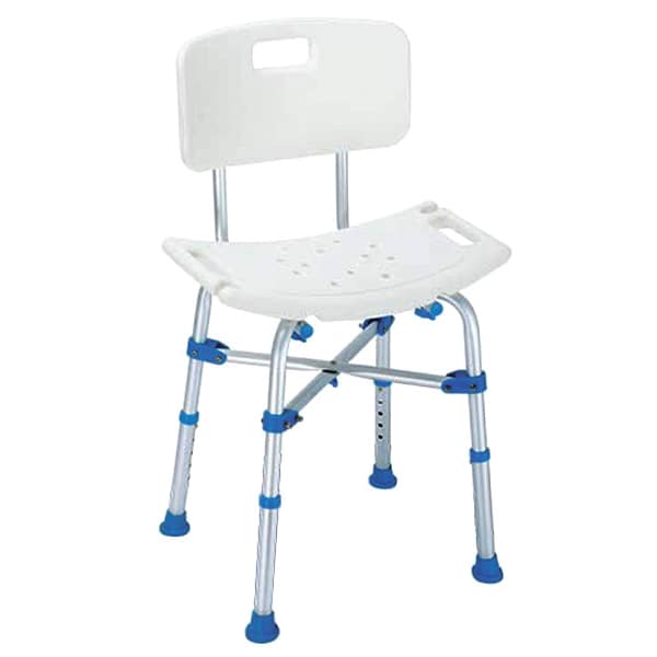 Big John 12 in L, Adjustable, Aluminum, Shower Chair, Chrome BJBATH Zoro