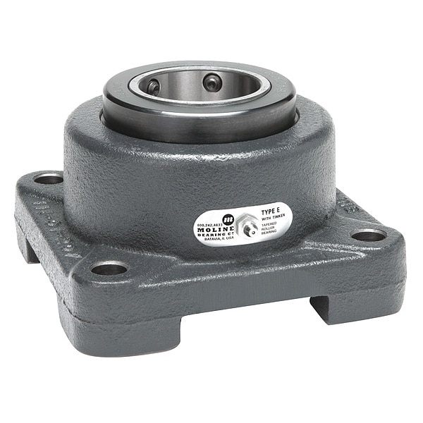 Moline Bearing Flange Bearing, Tapered Roller, 4in Bore 19311400 Zoro