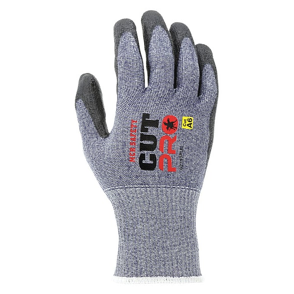 Mcr Safety Coated Gloves, Cut Level A6 , Dipped , Polyurethane
