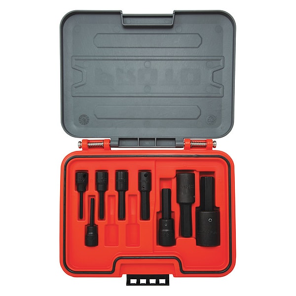 PROTO 3/8 in, 1/2 in Hex Bit Set, Metric, 10 Piece, Black Oxide - J52210HIM