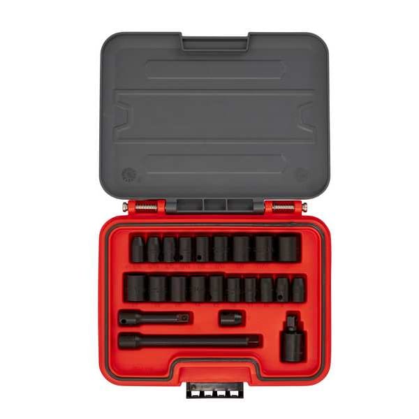 PROTO 3/8 in Socket Set, Metric, SAE, 23 Piece, 1/4 in to 3/4 in