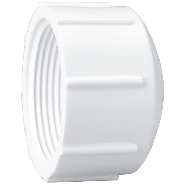 Lasco Fittings Cap, 1/2 in, Schedule 40, FNPT, PVC 448005BC Zoro
