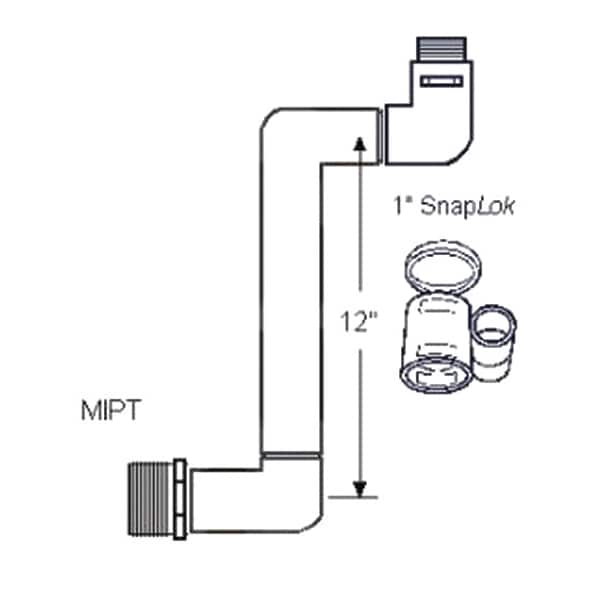 Lasco Fittings Swing Joint, 1 in, Schedule 40, White G13S212 Zoro