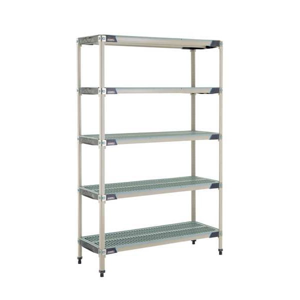 Metro Plastic Industrial Shelving, 48 in D, 18 in W, 74 in H, 5