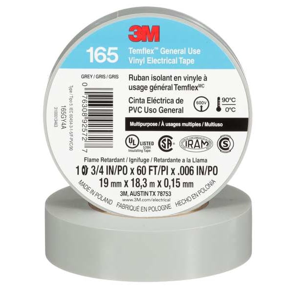 3-M 165GY4A 3M TEMFLEX 165 GRAY3/4 IN X 60 FT