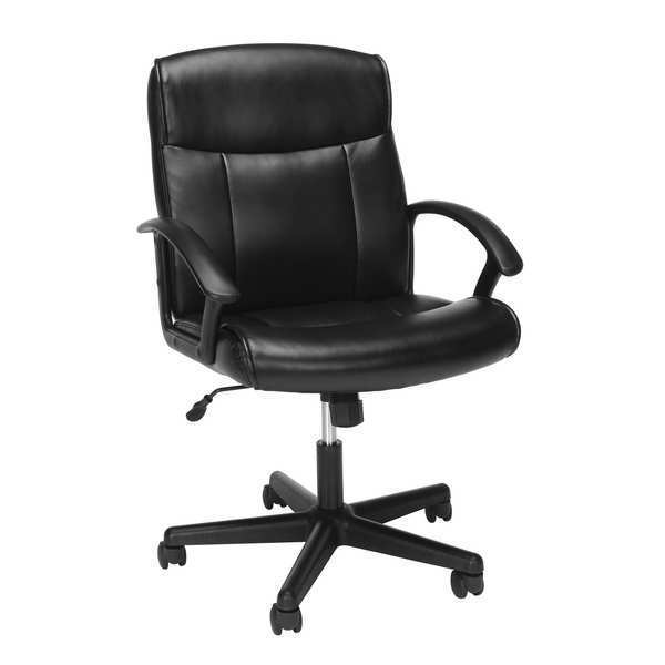 Ofm Essentials Mid-BK Leath Chair ESS-6001-BLK