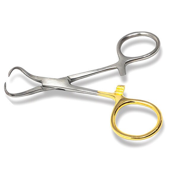 thumbnail image 2 of Cynamed German Premium Backhaus Towel Clamp – 3.5" Stainless Steel With Gold Handle – Surgical 2 of 5