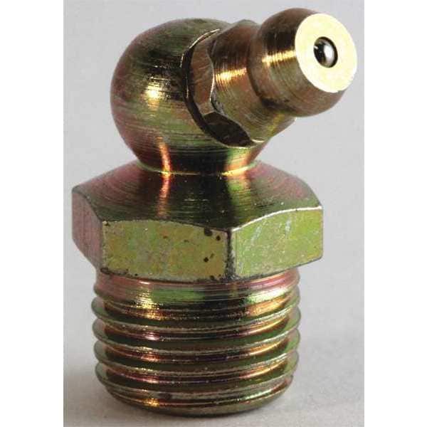 Lincoln Grease Fitting Zerk, 65 Deg, 1/4"18 NPT H1629Z3 Zoro