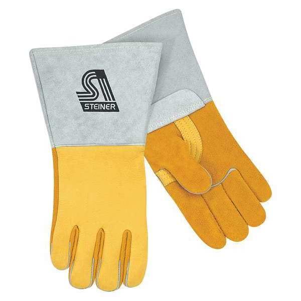 Steiner Welding Gloves, Gauntlet Cuff, Straight Thumb, Premium