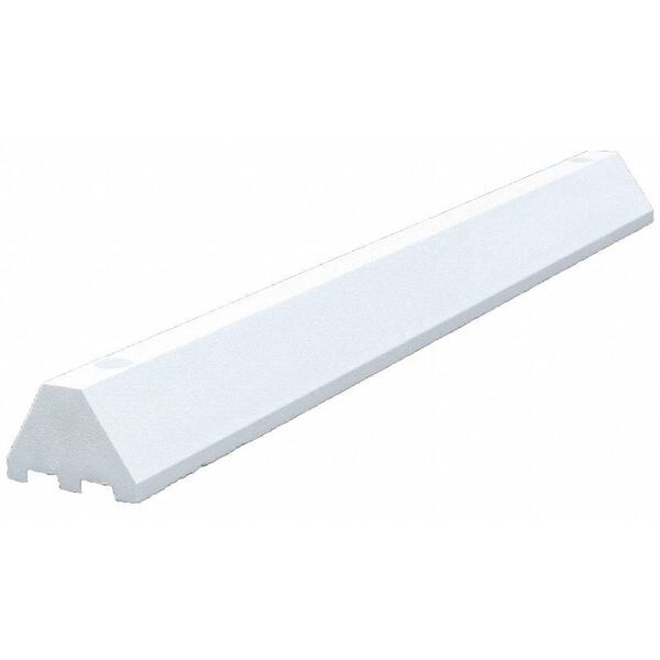 Plastics R Unique Parking Block Channel, White, 4 ft., Spikes 4648PBW