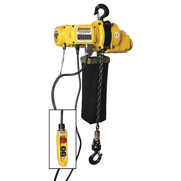 Oz Lifting Products Chain Hoist, Electric, 1000lb., 110V, 20ft., 1000