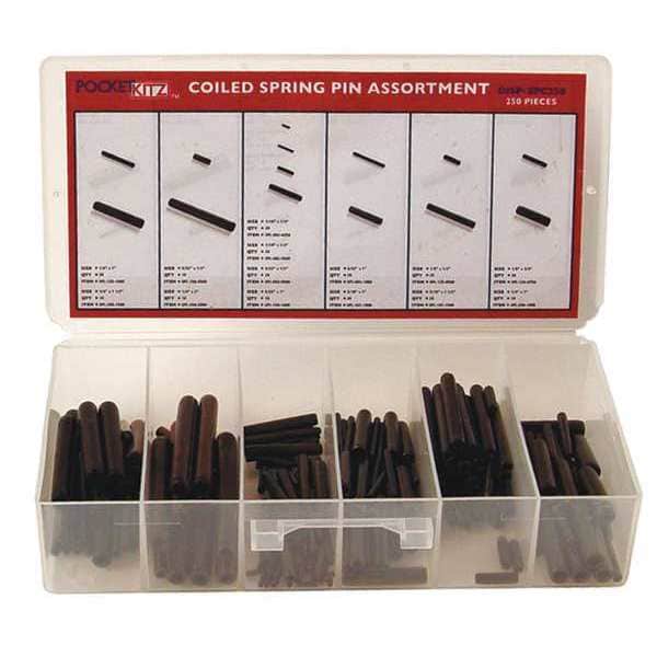 G.L. Huyett Coiled Spring Pin Assort 250pcs. DISPSPC250 Zoro