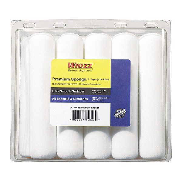 Whizz Professional 6" Paint Roller Cover, Foam, 10 PK 24026 Zoro