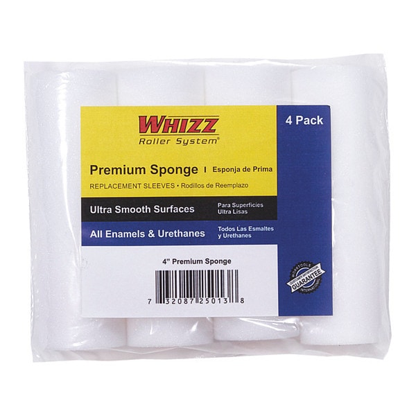 Whizz Professional 4" Paint Roller Cover, Foam, 4 PK 25013 Zoro