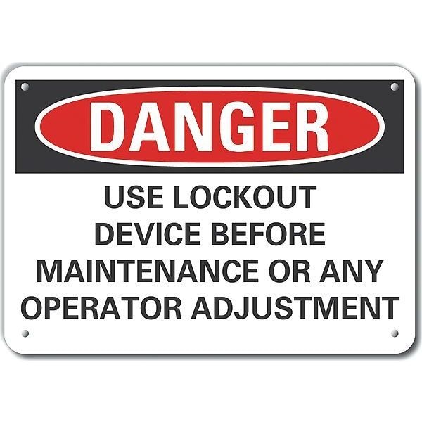 Lyle Reflective Lockout Tagout Danger Sign, 7 in Height, 10 in Width ...
