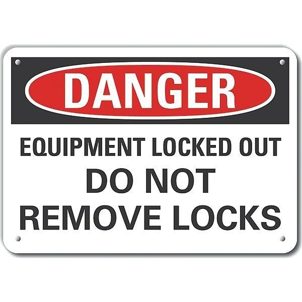 Lyle Reflective Lockout Tagout Danger Sign, 10 in Height, 14 in Width ...