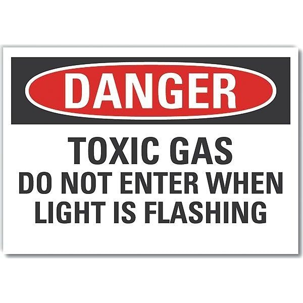 Lyle Toxic Materials Danger Label, 10 in H, 14 in W, Polyester