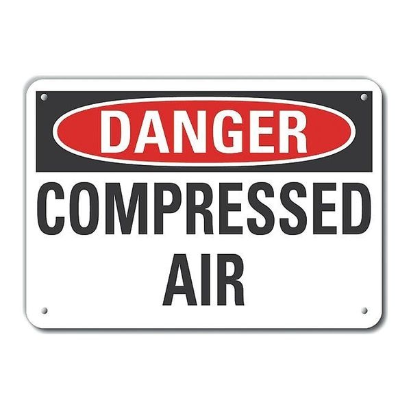 Lyle Reflective Compressed Air Danger Sign, 10 in H, 14 in W, Horizontal Rectangle, LCU4-0365-RA_14X10 LCU4-0365-RA_14X10