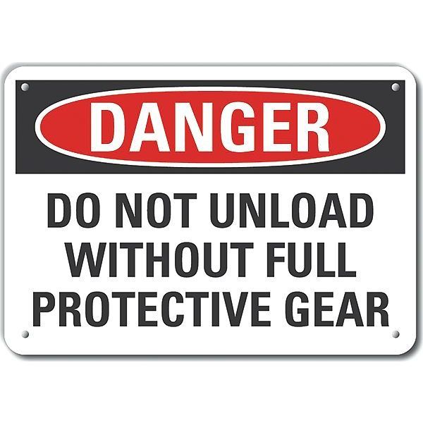 Lyle Decal, Danger Do Not Unload, 14 x 10", Sign Background Color: White LCU4-0599-NA_14X10