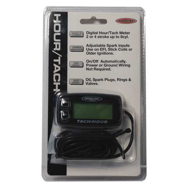 Hardline Products Hour/Tach Meter for Gas Engine, 8 Cyl HR80622 Zoro
