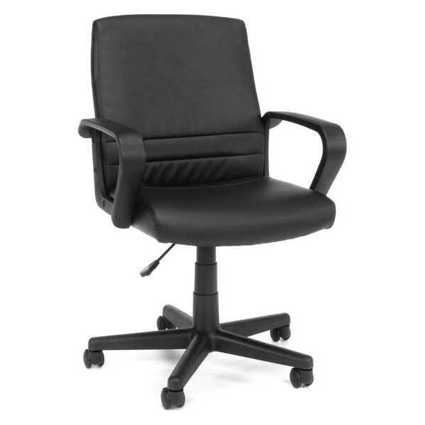 Ofm Vinyl Task Chair, 161/2" to 201/4", Fixed Arms, Black E1008 Zoro