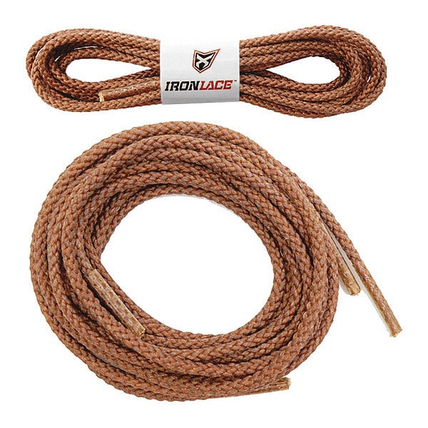 Ironlace Unbreakable Round Bootlaces - Indestructible, Waterproof & Fire Resistant Brown Shoe Laces 96" 30014 - main