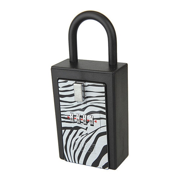 NuSet Key/Card Lock Box, 4Number, Zebra Print 1004 Zoro
