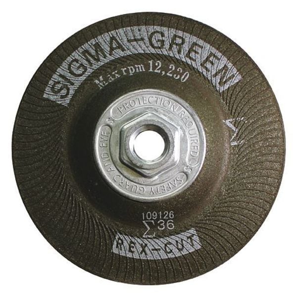 Sigma Green 730006 9.99 Grinding Wheel, 5 x 5/811", 36 Grit