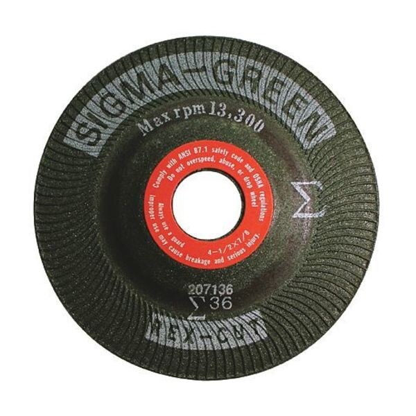 Sigma Green 730000 8.72 Grinding Wheel, 41/2 x 7/8", 36 Grit