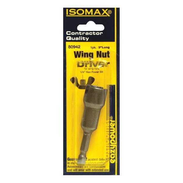 Eazypower Wing Nut Driver, 3", 1/4" Hex 80942 Zoro