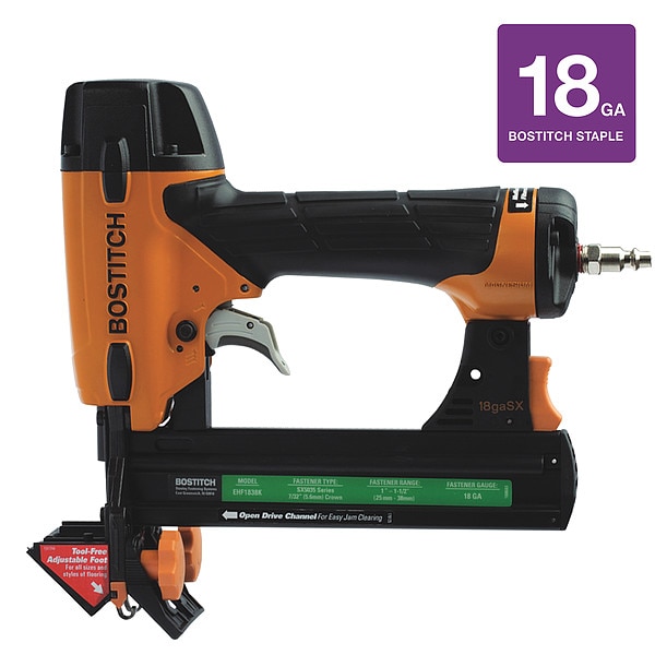Bostitch Floor Stapler, Air Powered, 18 ga. EHF1838K Zoro